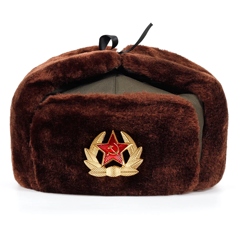 Пятиконечный логотип звезда Lei Feng hat плюс бархатные толстые ветрозащитные теплые шапки Наушники Зимние холодные шапки шапка для отдыха