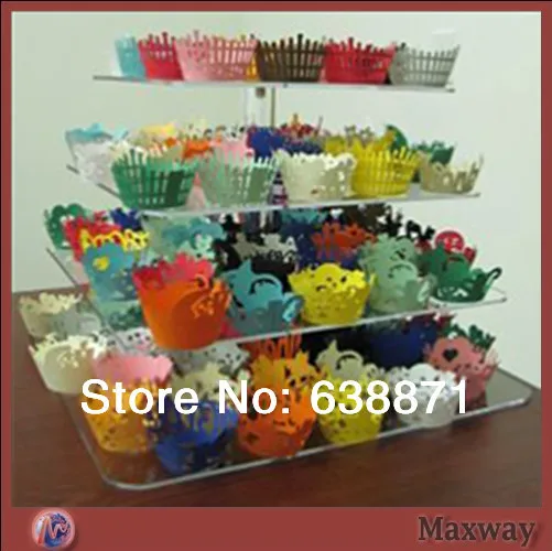 wedding decoration 4 Tier Clear Acrylic Cupcake Pop Stand Cheap | Дом и сад