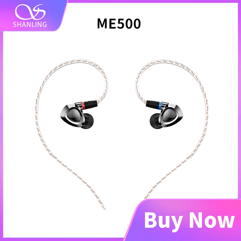 

SHANLING ME500 HiFi Earphone Audio Driver 1DD+2 Knowles BA IEM headset with detachable MMCX cable