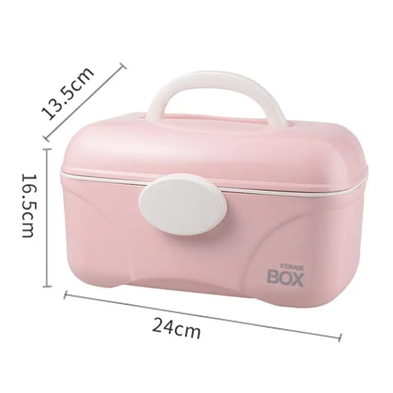 

Portable Medicine Box Plastic Multi Layer Large Capacity Storage Organizer Cosmetic Storage Case for Home Student Dormitory