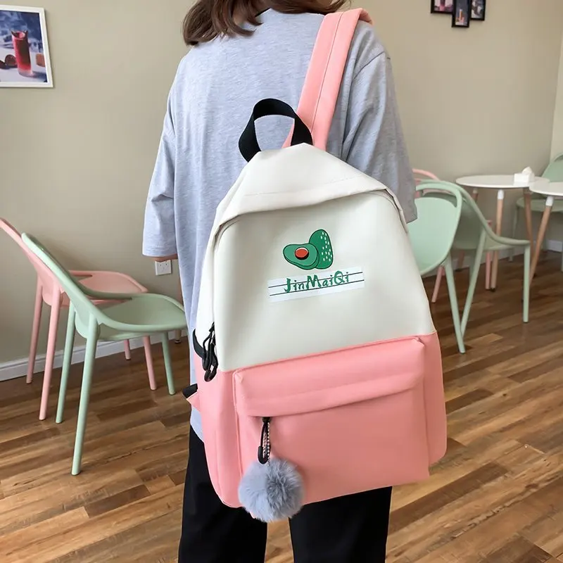 

4set Backpack Fashion Women Backpack Canvas Shoulder Bags Printing Girl School bag Mochilas Female Children Student Backpack