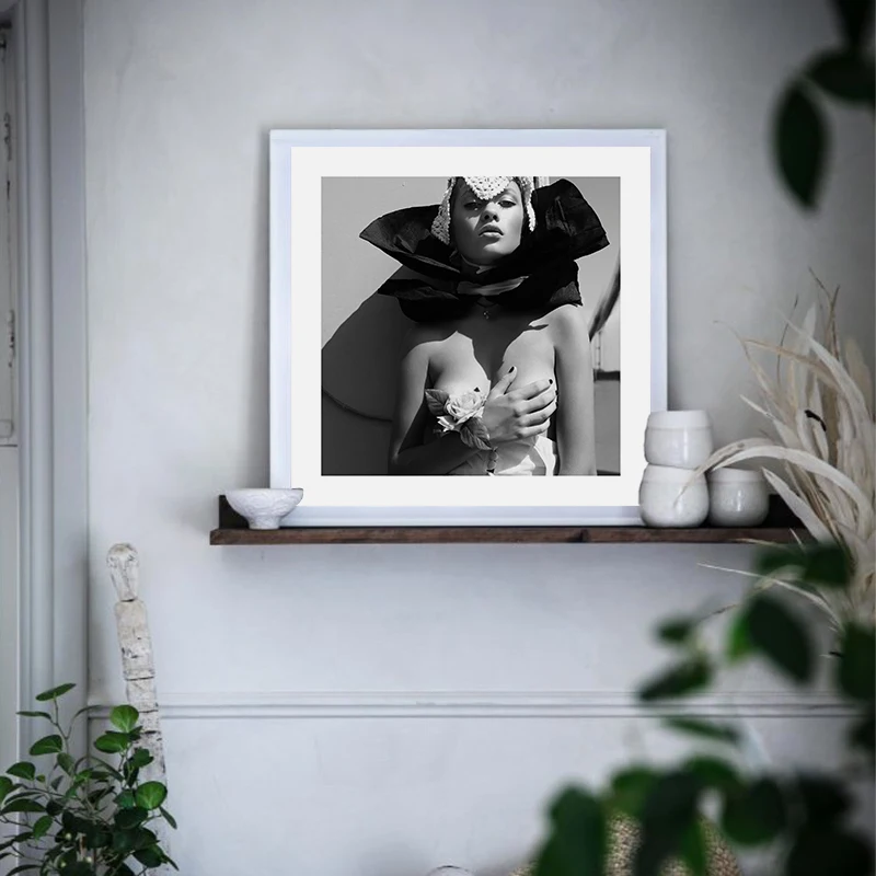 Modern Black and White People Portrait Photograph Poster Wall Art Canvas Print for Home Decor Dorm Decoration Quote Calligraphy | Дом и сад