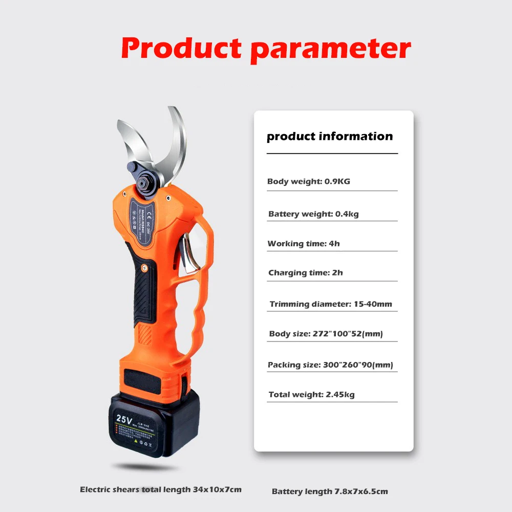 40 мм серпы электрические ножницы для фруктовых деревьев удлинение