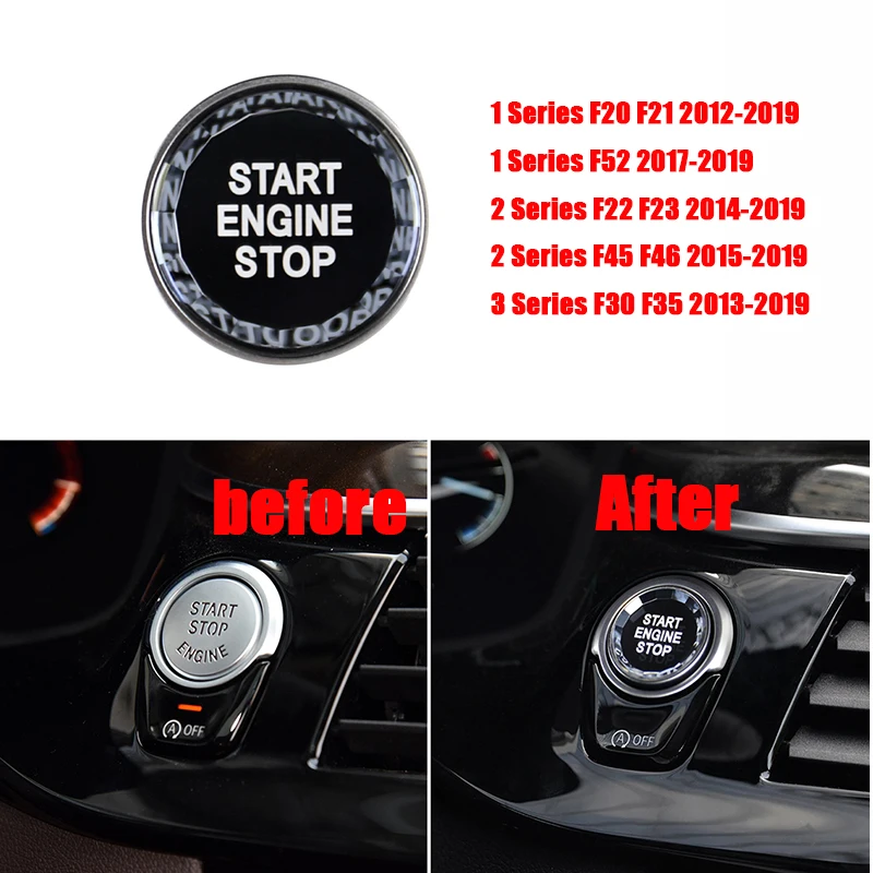 

For BMW 5 6 7 Series 6GT G32 G30 G38 X3 X4 G01 G02 G08 G11 G12 Car Styling ENGINE START STOP Switch Buttons Stickers Accessories