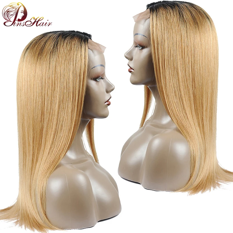 Pinshair парики из натуральных волос на кружеве 4*4, 1B99J, Бургундия, блонд, Омбре, перуанские прямые волосы, парики для черных женщин, не Реми