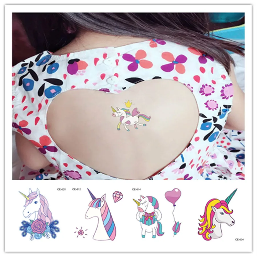 5 листов цветных красивых мультяшных единорогов наклейки для ногтей Цветные