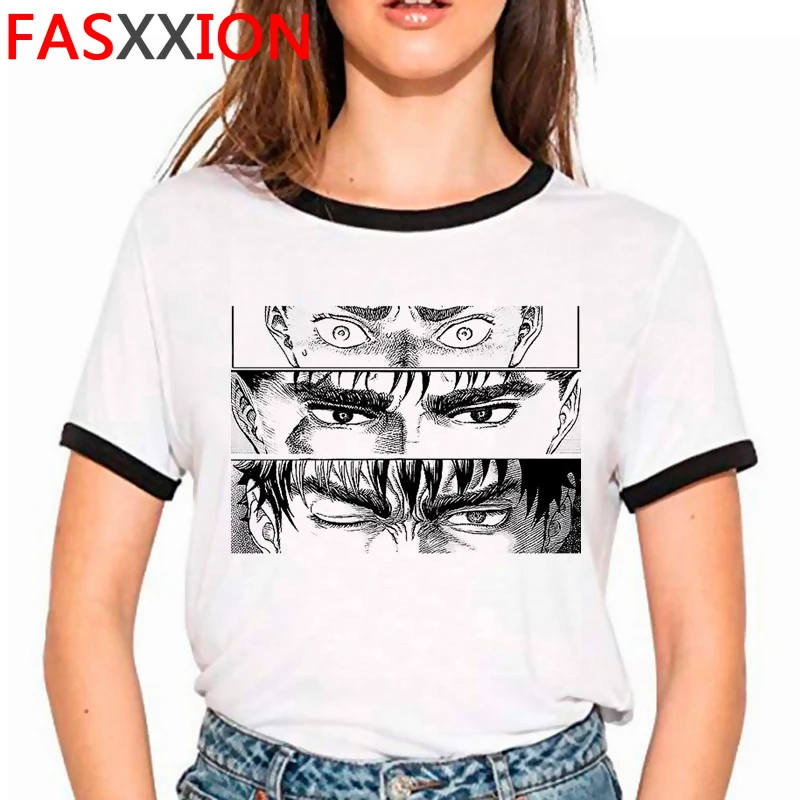 

Новинка, забавная мультяшная футболка Berserk в стиле Харадзюку, Мужская футболка унисекс, классная футболка в стиле японского аниме, модель ма...