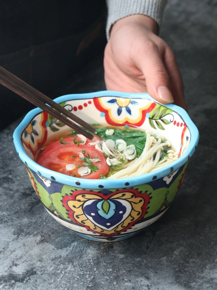 Посуда чистая красная чаша керамическая Чужеродная Салатница для домашнего