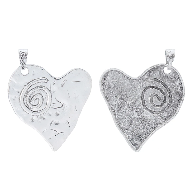 ZXZ 2 шт. тибетский серебряный большой спиральный крутящийся подвески в форме