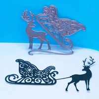 moose pulling sled christmas metal cutting dies scrapbooking album navidad cards making crafts embossing stencil slimline dies