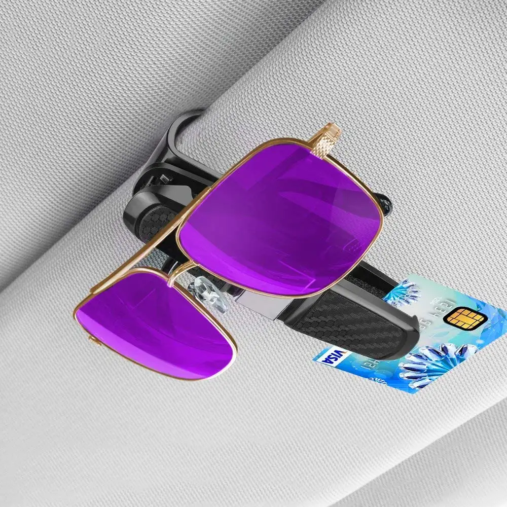 

Glasses Holders for Car Sun Visor, Sunglasses eyeglasses Mount with Ticket Card Clip