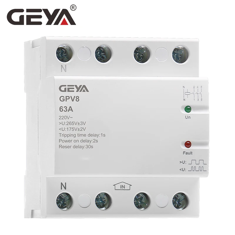 Автоматическая защита от перенапряжения GEYA GPV8 Din рейка 220 В переменного тока