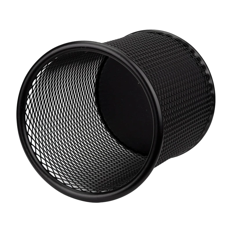 

12 Pack Metal Pen Holder Mesh Pencil Holder Desk Organizer Round Pen Cup Pencil Cup for Desk Office Pen Organizer, Black