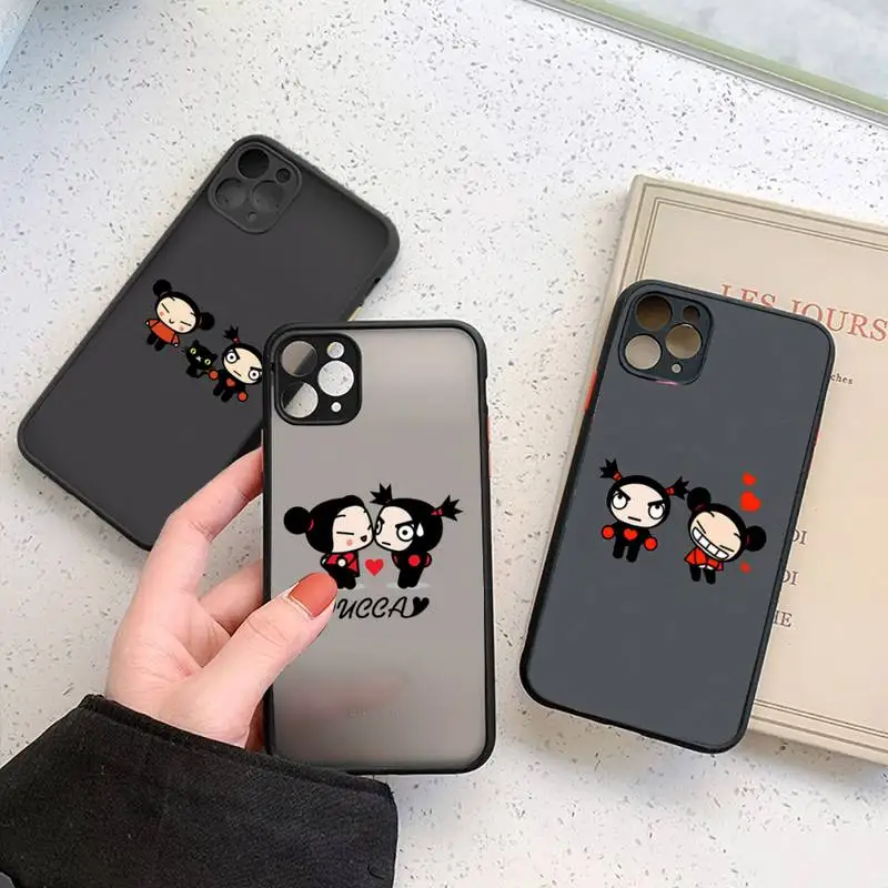 

Cartoon Pucca Cute anime Phone Case matte transparent For iphone 7 8 11 12 plus mini x xs xr pro max cover