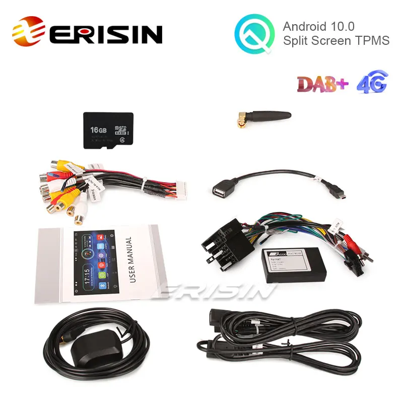 Erisin ES5971F 7 &quotAndroid 10 0 Авторадио DVD для Fiat Bravo 2008 GPS DAB + WiFi OBD2 TPMS 4G DTV CD Bluetooth CarPlay