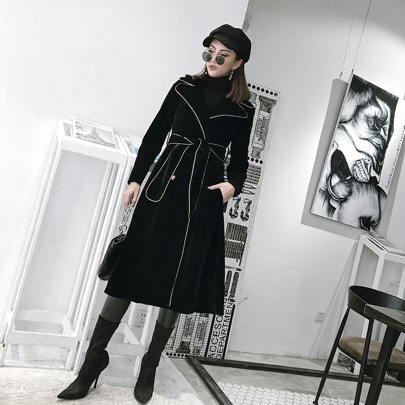 [LANMREM] 2019 осень и зима новые продукты мода Ретро Длинный секционный тонкий толстый