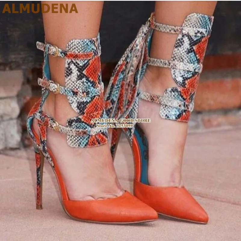 ALMUDENA/черные/коричневые туфли лодочки с острым носком и бахромой на шпильках