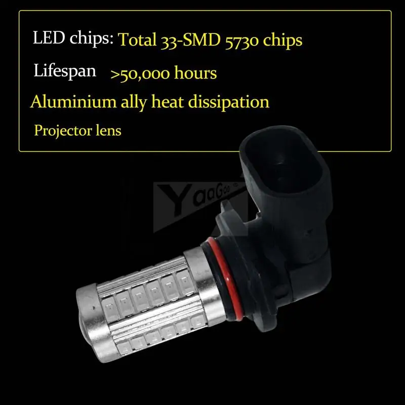 YaaGoo 33SMD 2x Зеленый светодиодный фонарь противотуманная фара дальнего света H10 9145