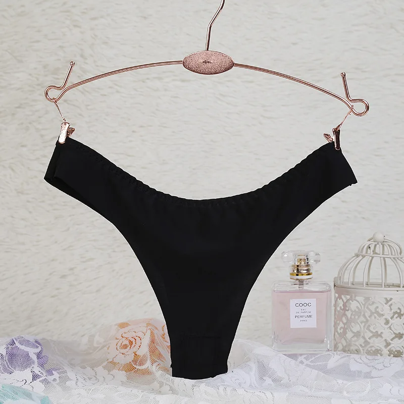black Bonjean Бесшовные женские трусики нижнее белье женские удобные нижнее белье Модные женские трусы с низкой посадкой Прямая поставка - Цвет: black