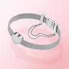 Браслет из серебра 925 пробы с шармами в виде банта и сердца