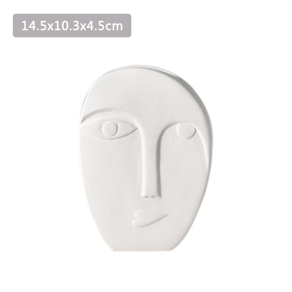 

Абстрактная белая керамическая ваза для цветов с изображением человеческого лица, домашний декор для засушенных цветов в гостиную