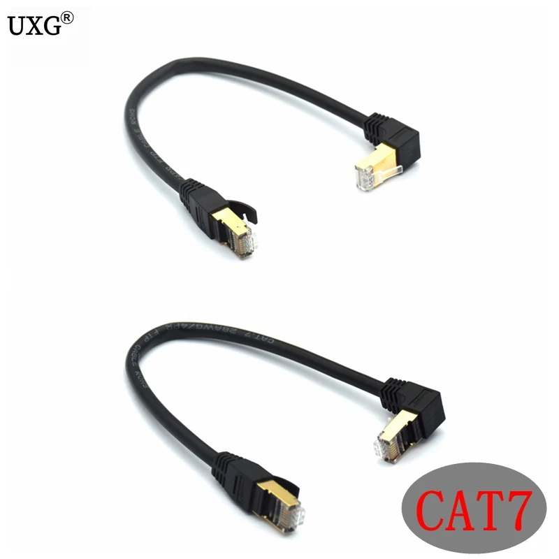 Сетевой кабель Ethernet CAT6, CAT7e, UTP, 90 градусов, штекер-штекер, RJ45, патч-корд для ноутбука, ADSL-модема, 30 см, 1 фут