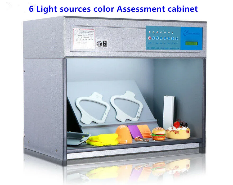 Цвет подходящего шкафа 6 источников света: D65 TL84 UV F CWF U30 цветной шкаф для оценки 220