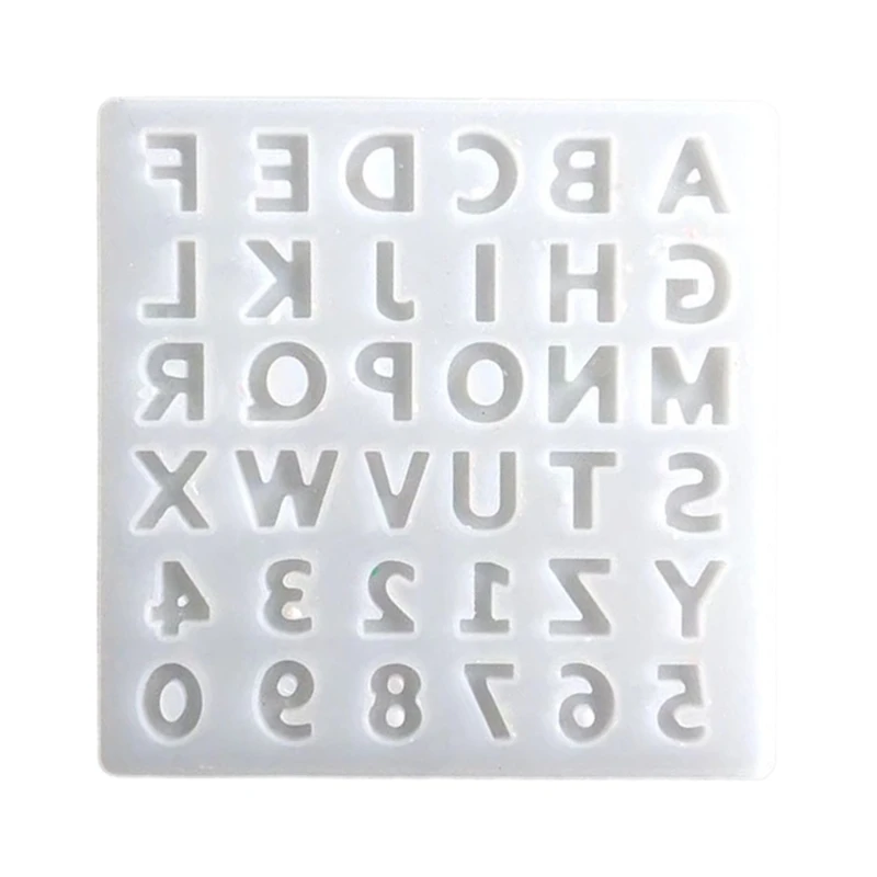 

Alphabet Crystal Epoxy Resin Mold English Letters Number Pendant Silicone Mould