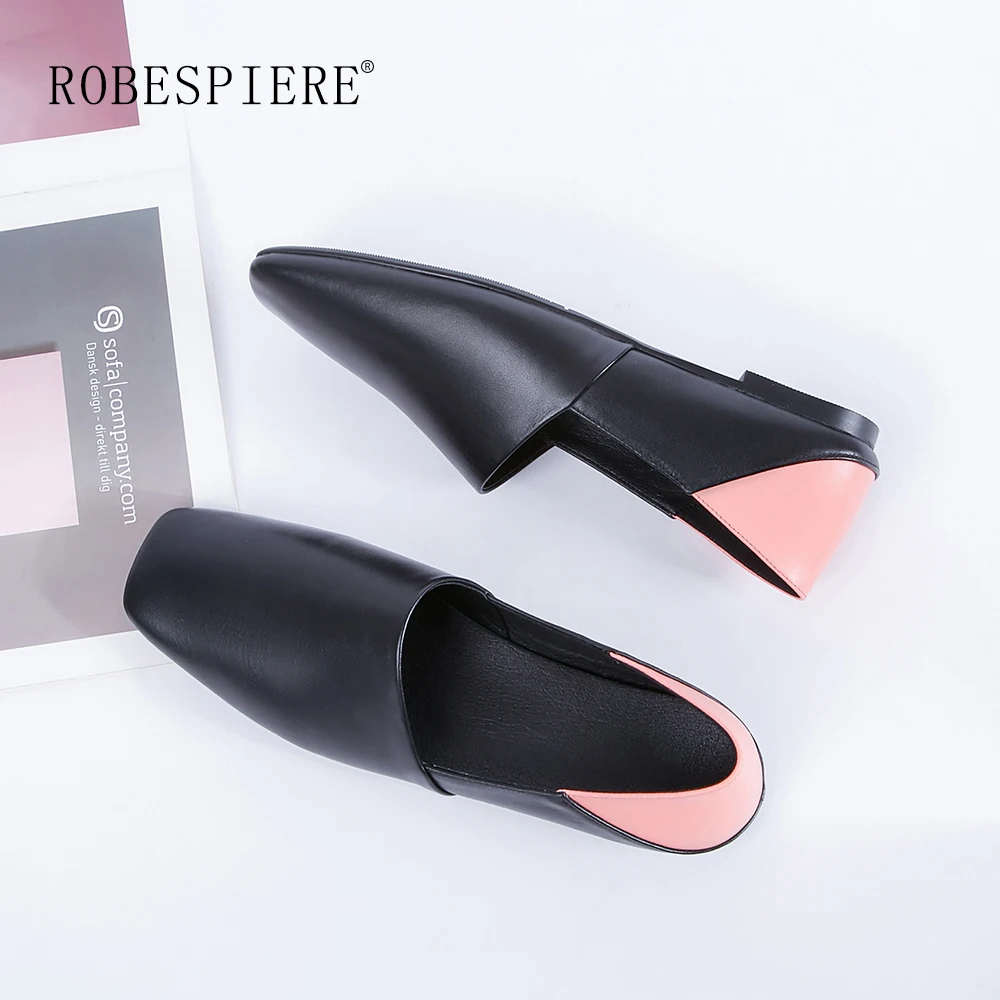 Женские туфли лодочки на низком каблуке ROBESPIERE повседневные из натуральной кожи