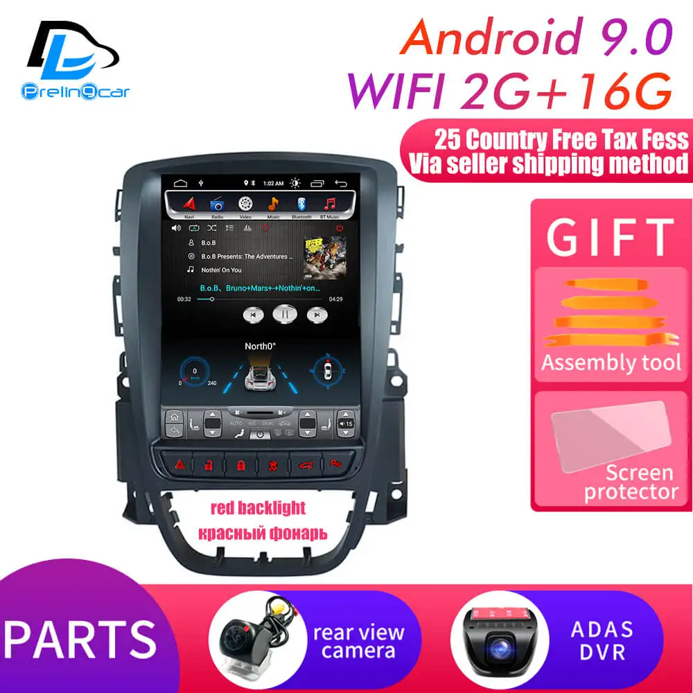 WIFI 2G16G add DVR Android 9,0 2G ram 4G global Lte Автомобильный gps Мультимедиа Стерео радиоплеер для opel Astra J вертикальный плеер навигационная система - Цвет: WIFI 2G16G add DVR