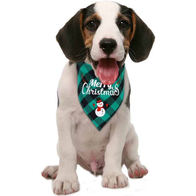 

Pet Bandana Plaid Dogs Bibs Large Dog Triangular Scarf Adjustable Cat Plaid Printed Christmas Pet Cats Costume Dog Supplies 1pcs