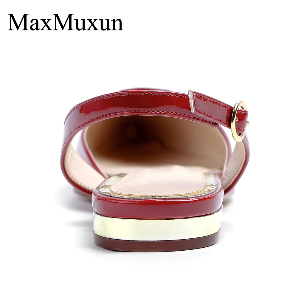 Женские босоножки на низком каблуке с острым носком и ремешком сзади|Боссоножки