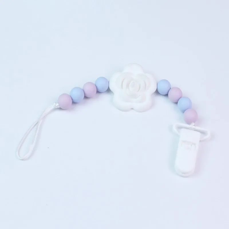 Baby Pacifier Chain Holder Clip Infant Strap Dummy Beads Soother Nipple Hold Teething Flower | Мать и ребенок