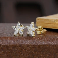 randh marquis star moissanite earring 18k yellow solid gold 42mm fashion floral bridal shower for women vintage stud earrings