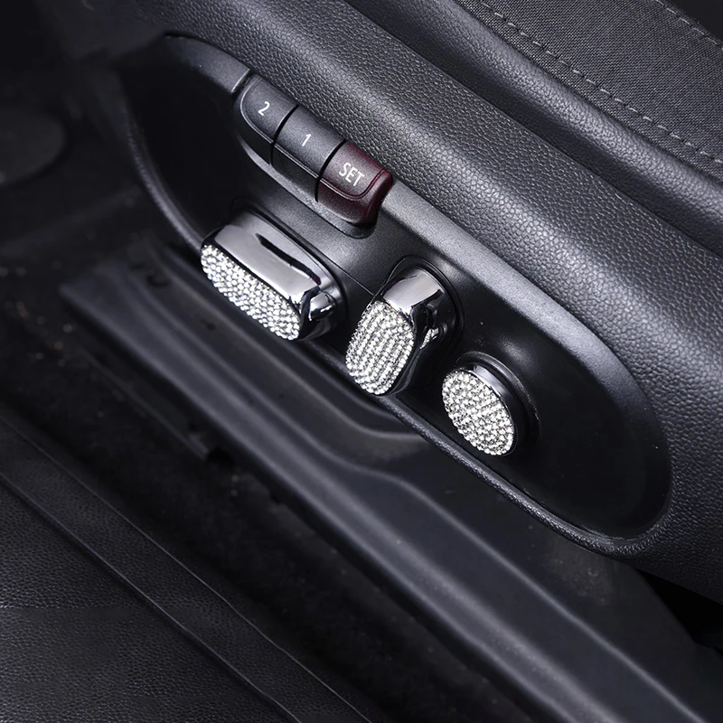 Наклейка на кнопку переключателя переднего сиденья автомобиля 3 шт. кристаллы