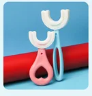 Детская зубная щетка Горячая Распродажа, U-образная зубная щетка с ручкой, Силиконовая зубная щетка для ухода за полостью рта, детские подарки для детей
