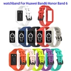 Силиконовый ремешок 6,1-8,7 дюйма для Huawei Band6 Honor Band 6, браслет, ремешок для Huawei 6honor Band6, цельный глянцевый
