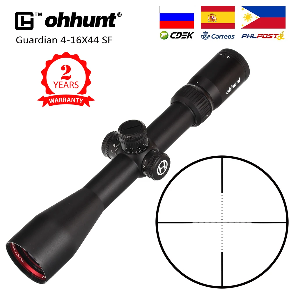 Тактический прицел ohhunt Guardian 4 16X44 SF для охотничьей винтовки 1/2 полумил Дот сетка