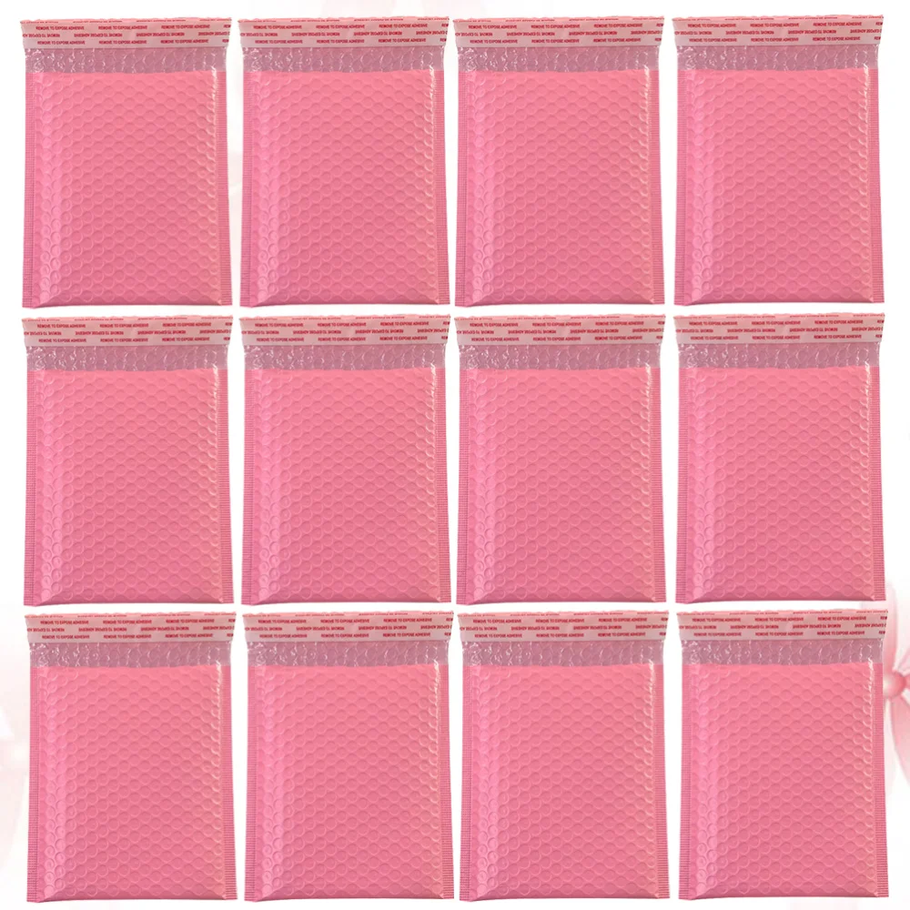 

50pcs Practical Bubble Storage Bag Shockproof Express Delivery Packaging Bag Bubble Pouch for Home Shop Office (Pink, 20x15cm)