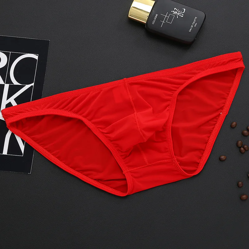 Bulge Briefs Mens Underwear Men Sexy Transparents Shorts Ice Silk Low Rise Bikini L-2XL Breathable Gay Underpants 30 |