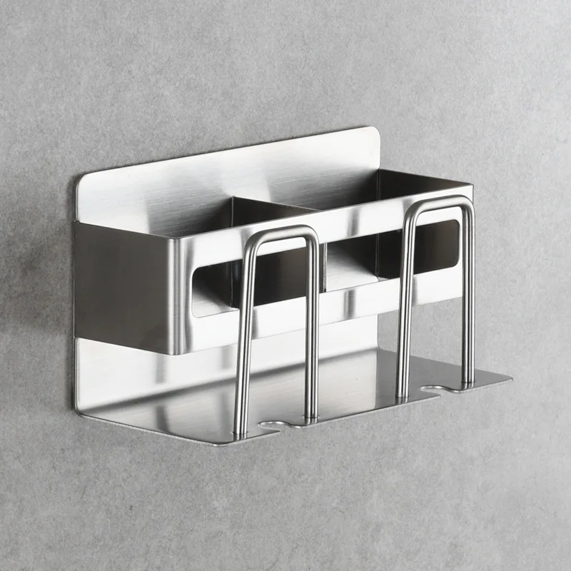 

Nail free 304 stainless steel toothbrush mouthwash cup storage rack toilet toothbrush rack bathroom washroom storage rack