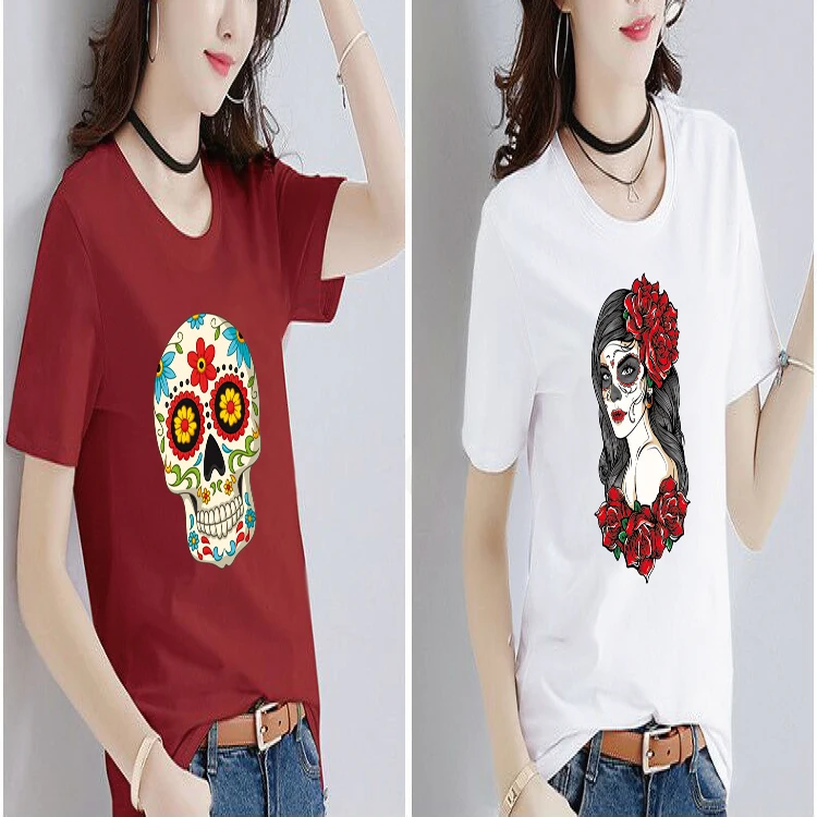 Термотрансферные этикетки для фитнеса на белой футболке очень подходят