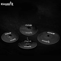 kingdo black color low volume cymbals set for drum set