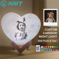 dropshipping customized 3d heart night light usb diy moon night lamp for wedding christmas gift text photo