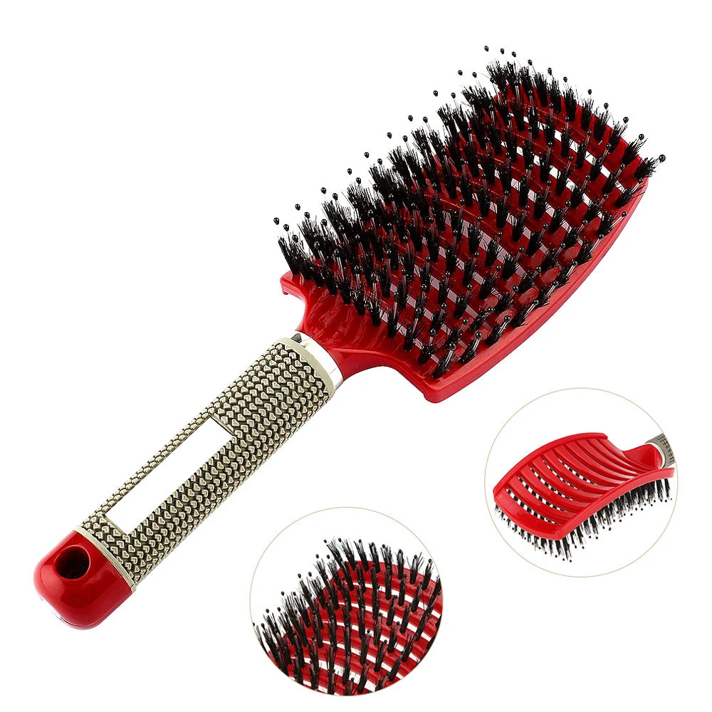 

Women Hair Scalp Massage Comb Bristle Nylon Hairbrush Wet Curly Detangle Hair Brush for Salon Hairdressing Styling Tools