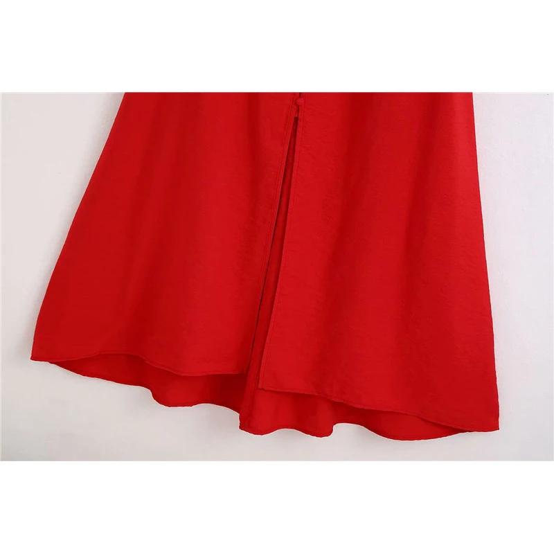 Женское Элегантное Длинное Платье на пуговицах винтажное красное платье с