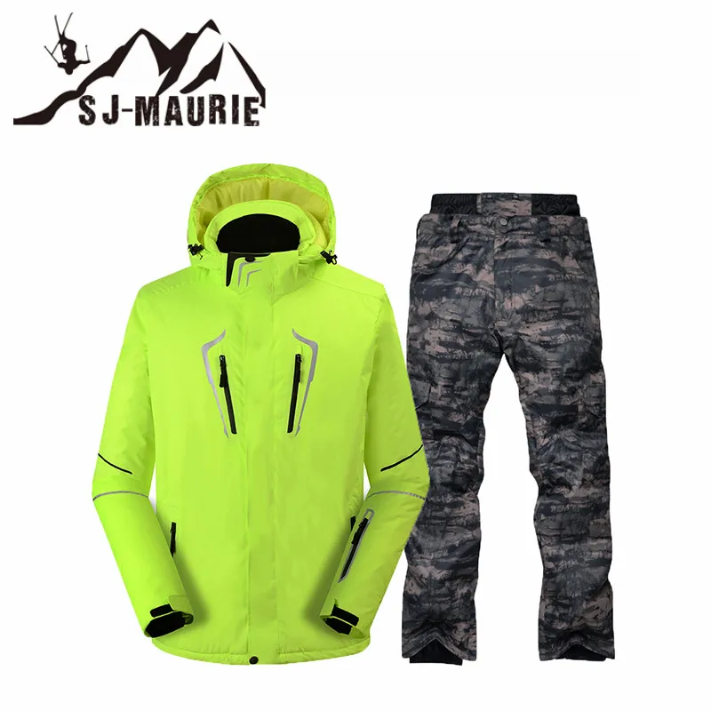color12 SJ-Maurie мужской лыжный костюм, куртка для сноуборда и штаны, костюм, комплект ветронепроницаемой водонепроницаемой зимней уличной спортивной одежды, зимний костюм, теплый - Цвет: color12