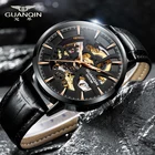 GUANQIN2020 новые мужские часы, автоматические механические золотистые часы-скелетоны, ретро мужские часы, мужские часы, лучший бренд класса люкс