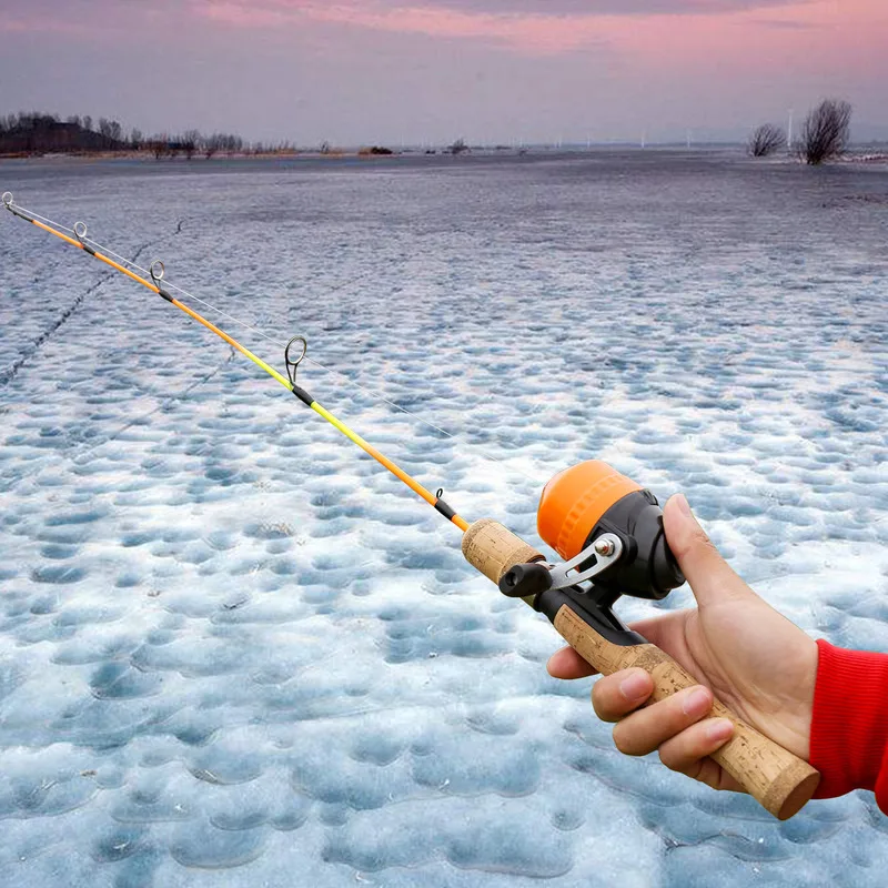 

Sougayilang High Quality 3 Color Ice Fishing Rod Combo Winter Ice Fishing Rod and Bullet-type Ice Fishing Reel Set