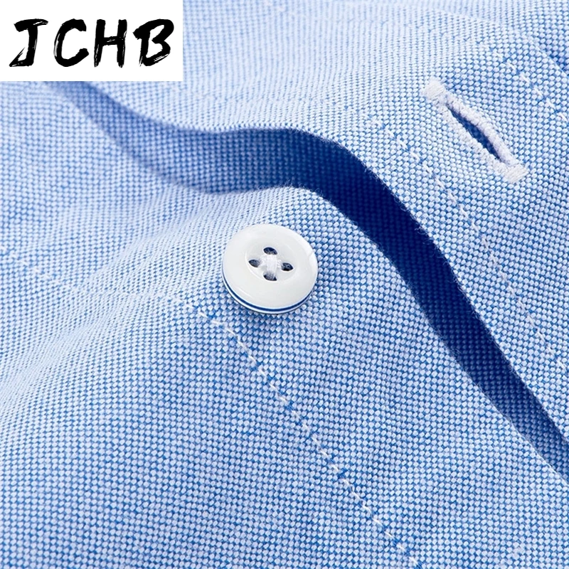 

Regular-fit Mens Solid Oxford Cotton Shirts Long Sleeve Smart Casual Male Dress Shirt Workwear Button-collar Tops Plus Size 5XL
